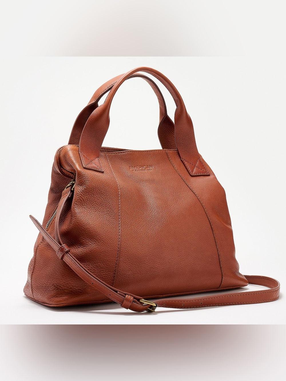 American Leather Co. Ada Triple Entry Leather Satchel